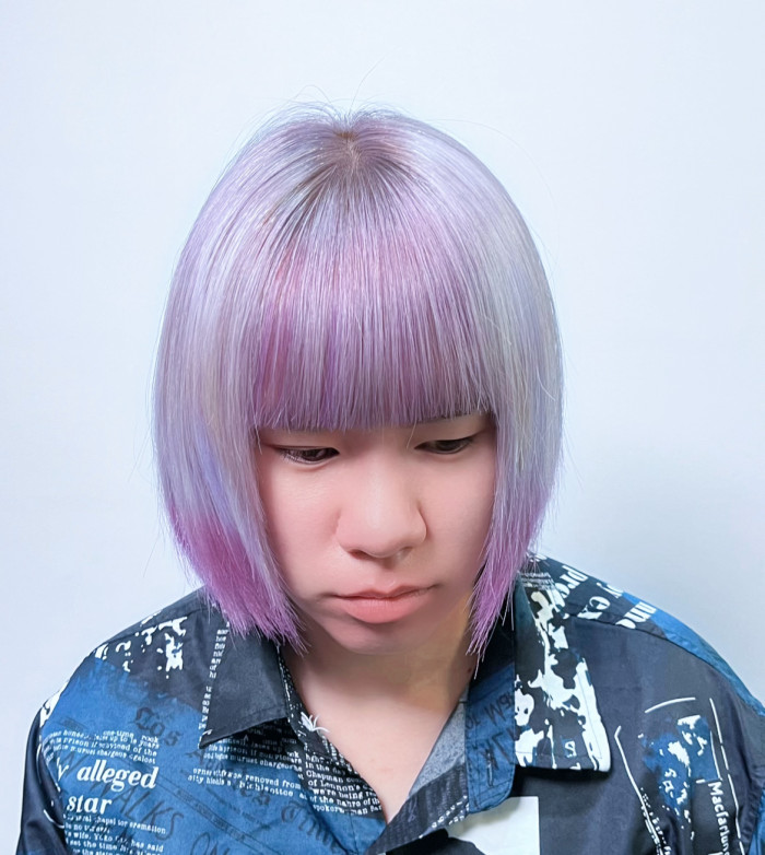 染髮-漸層銀河星塵紫（草莓粉裙擺染）